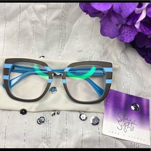 Square Blue/Brown Glasses